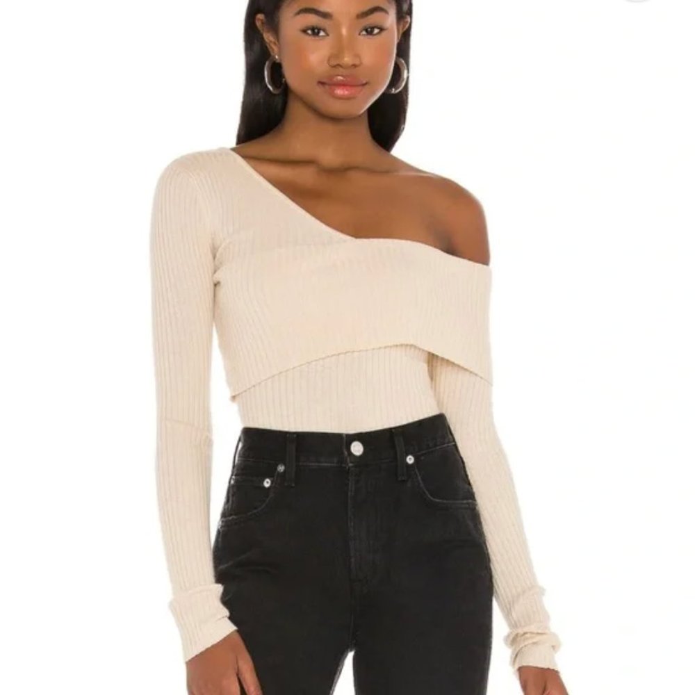 LOVERS AND FRIENDS Revolve Brand Booker Sweater / Off the Shoulder / Cream
